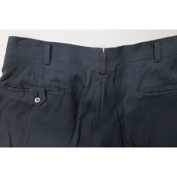 Vintage 50s Streetwear Mens 32x31 Rayon Gabardine Wide Leg Chino Pants Gray USA